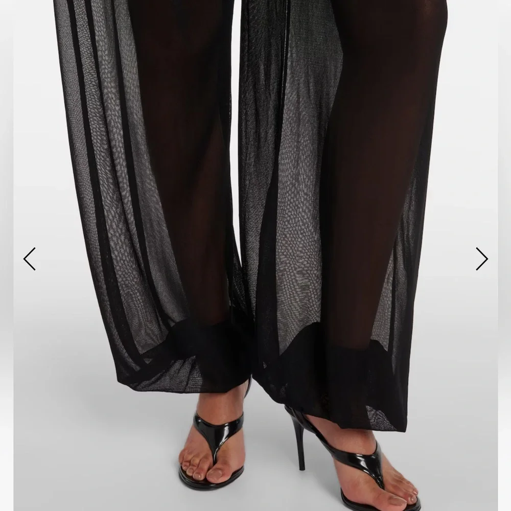 $3375 Alaia sheer peplum black balloon pants